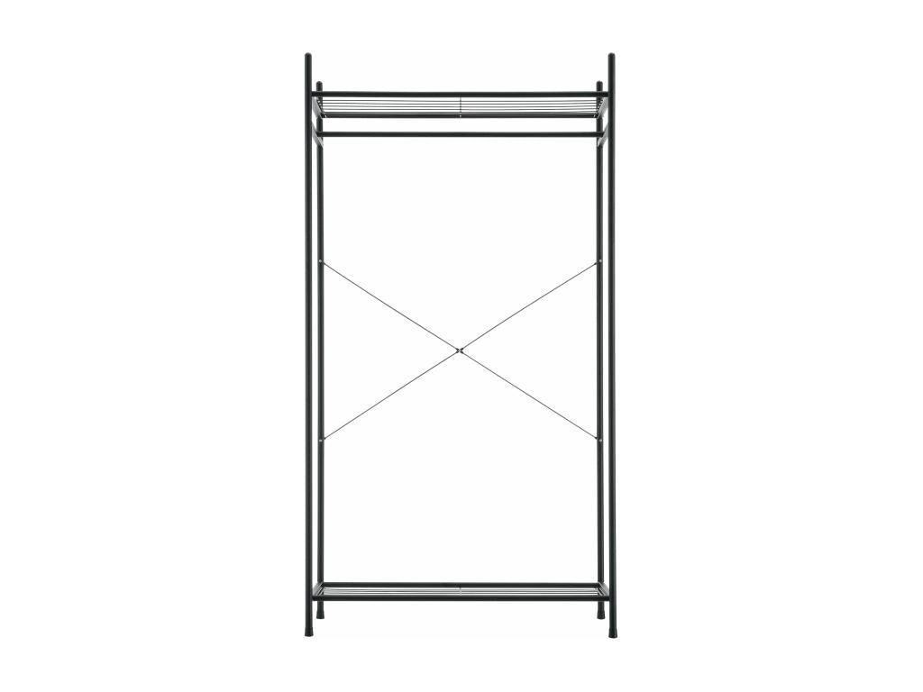 Garde-robe avec étagères meuble noire 80x40x150 cm 03 0008150 PIUY56385