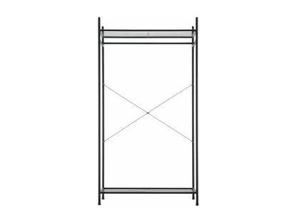 Garde-robe avec étagères meuble noire 80x40x150 cm 03 0008150 PIUY56385