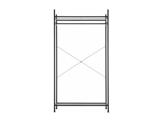 Garde-robe avec étagères meuble noire 80x40x150 cm 03 0008150 PIUY56385