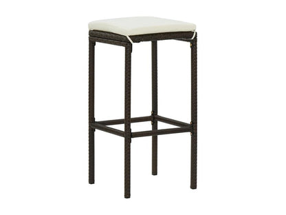 Ensemble de bar de jardin 3pcs coussins Résine tressée Marron PWDX17791